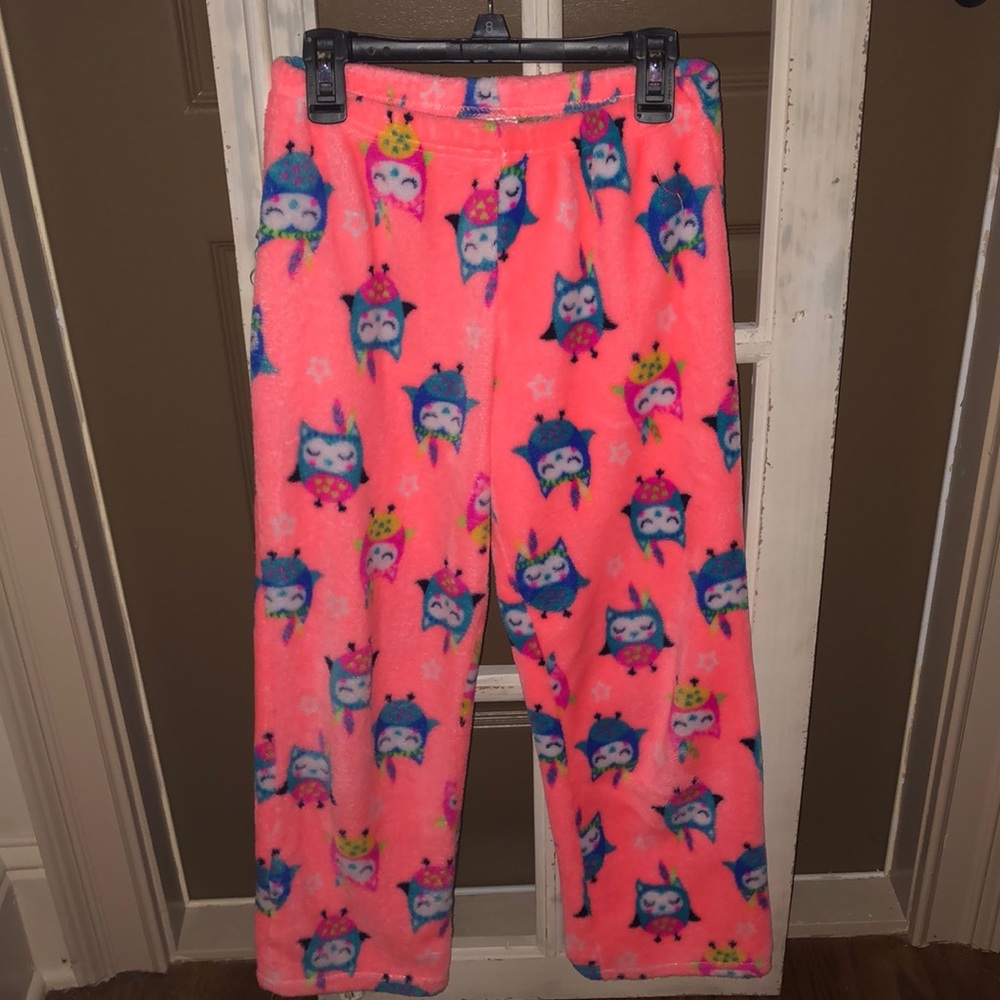 Girl’s Orange Owl Pajama Pants Size L